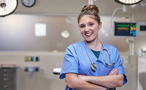 happy nurse at the hospital