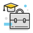 briefcase and graduate hat icon